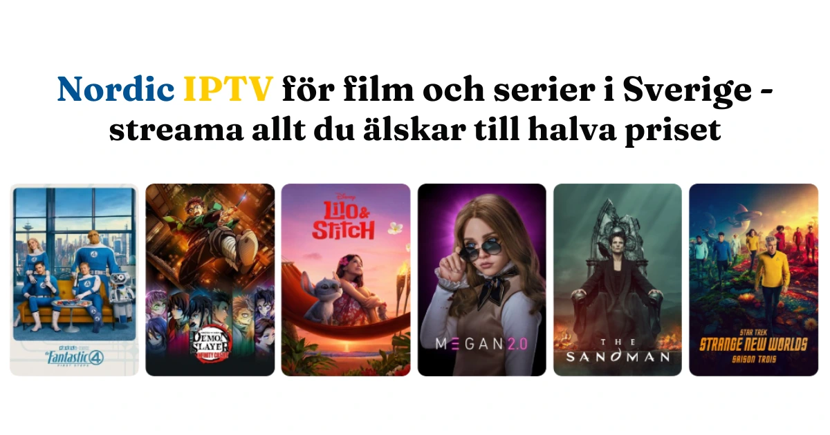 IPTV Norden kanaler Sverige Norge Danmark Finland HD 4K